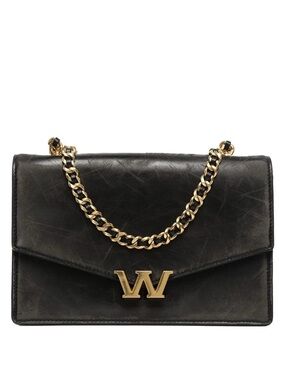 NEW Alexander Wang W Legacy Chain Shoulder Bag/Purse in Black Distressed Leather